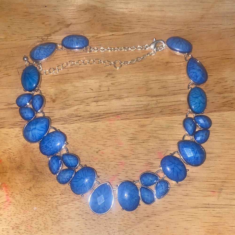 Blue Stone Statement Necklace